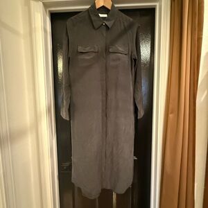 Equipment Black Silk Shirtdress